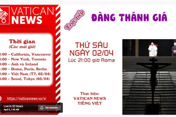 Các bài suy niệm Đàng Thánh Giá do Đức Thánh Cha chủ sự 2021